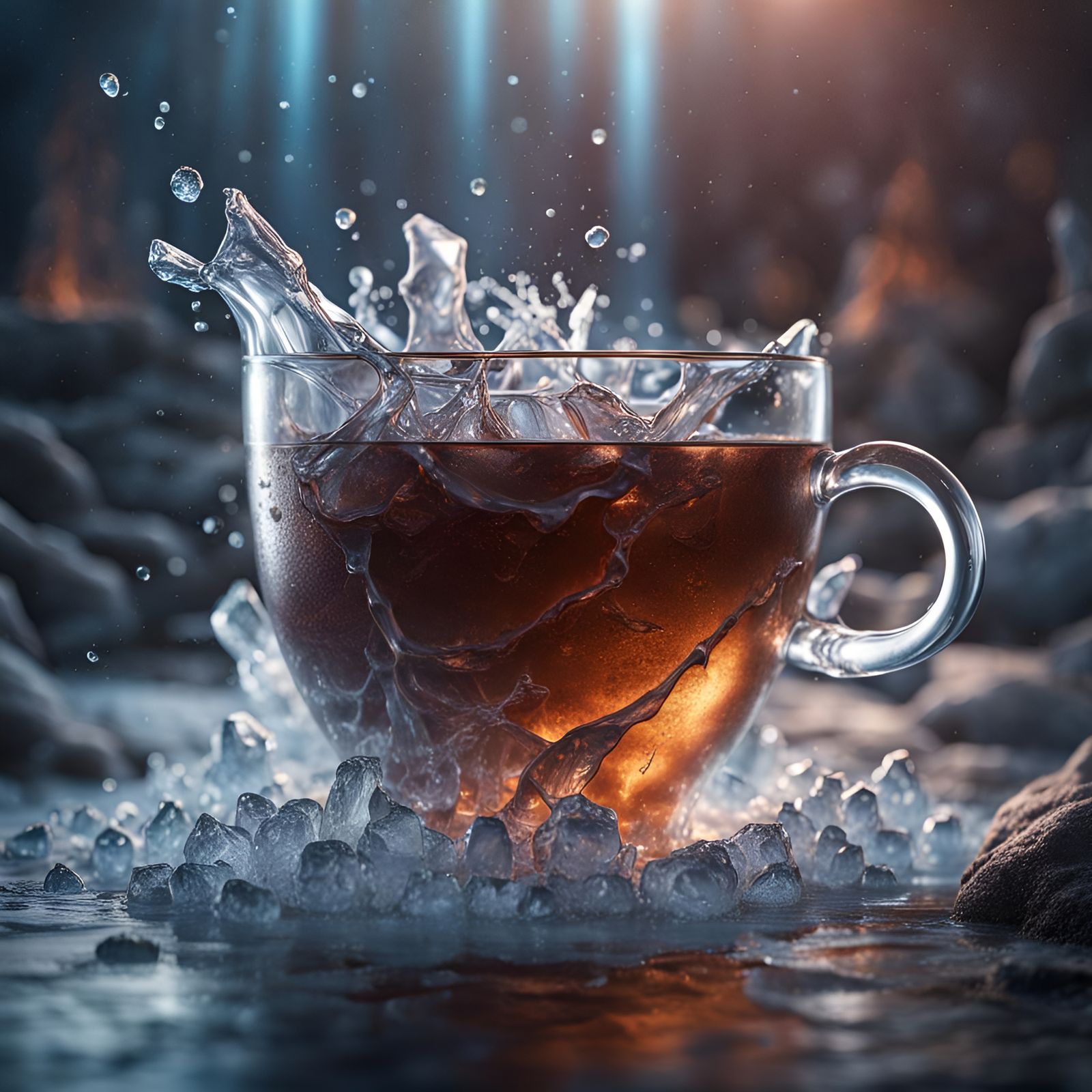 Icy Water Cup: Detailed Matte Painting