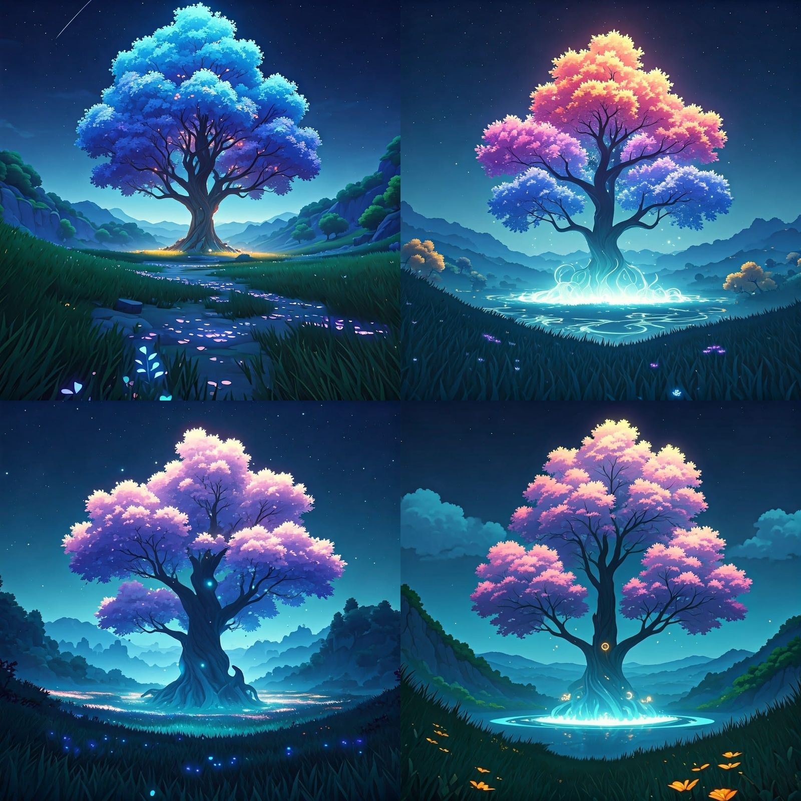 Enchanted Valley: a Tree of Ever-Changing Colors