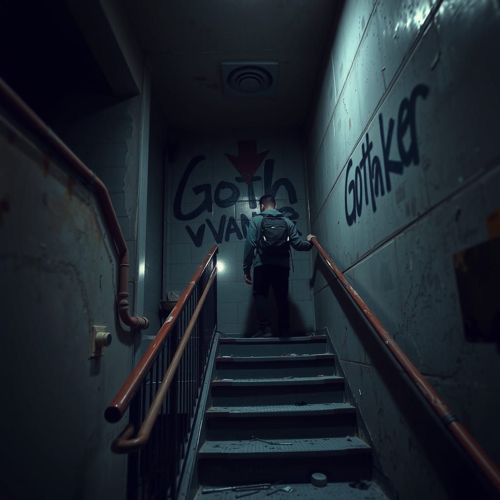 Gritty Urban Descent in Faded Concrete