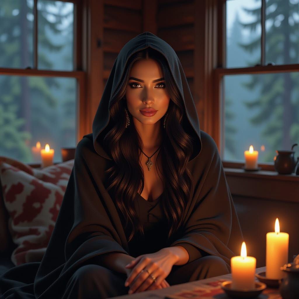 Enchanting Seer in Candlelit Cottage