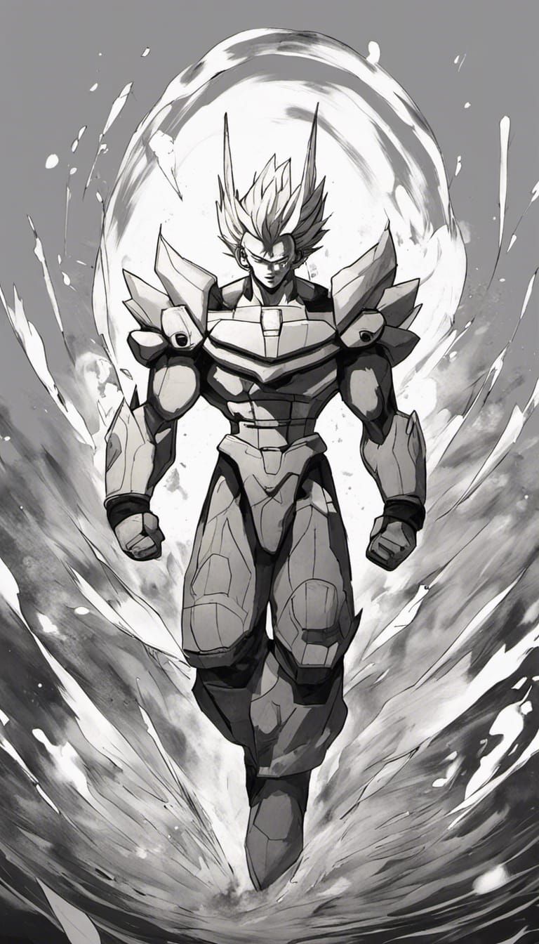 Dragon Ball Z Mecha Robot Soaring Above Ocean