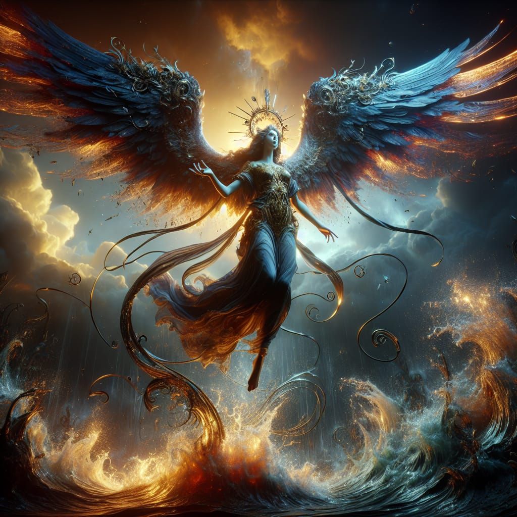 Amitiel, Angel of Truth in Detailed Matte Painting