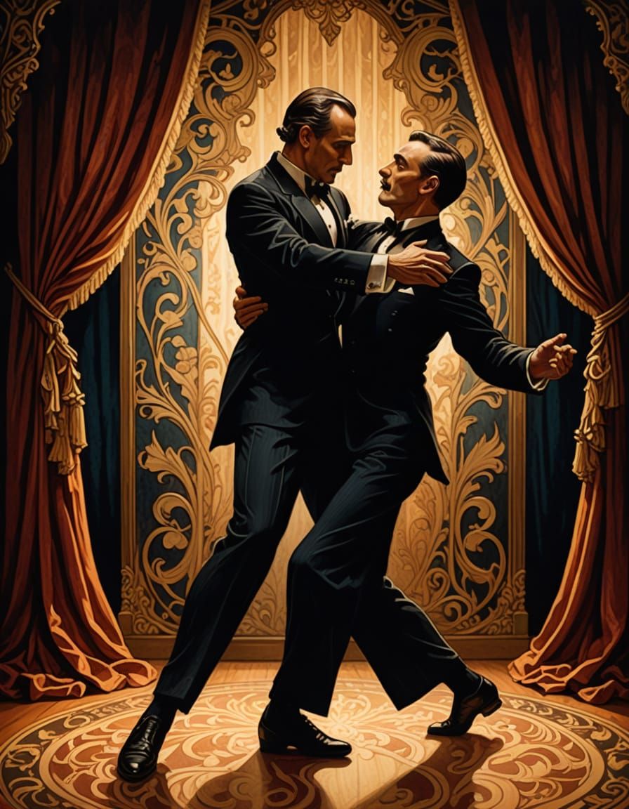 Art Nouveau Tango Dancers on Stage