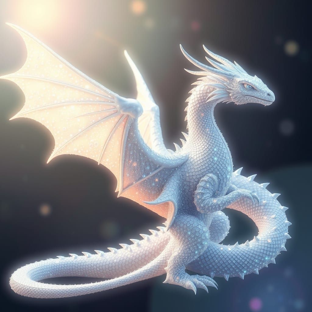 Majestic, Celestial Dragon in Whimsical Art Style