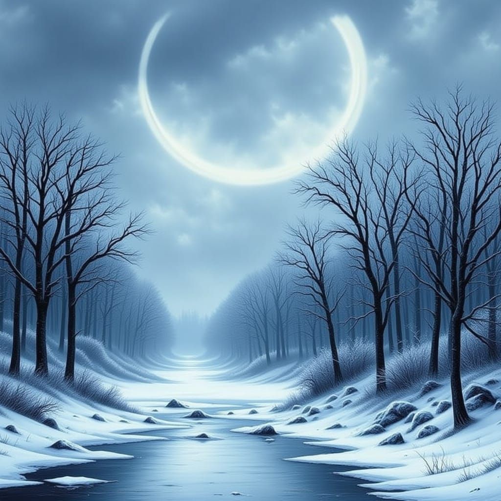 Enchanting Winter Landscape in a Fantasy Style