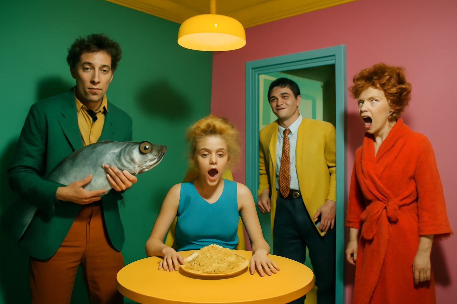 Absurdist Cinema Style Image: Bright and Colorful