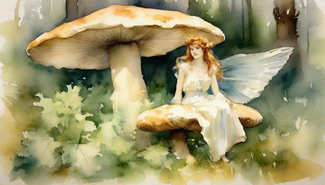 Fairy Smoking Pipe in Impressionist Watercolor Style