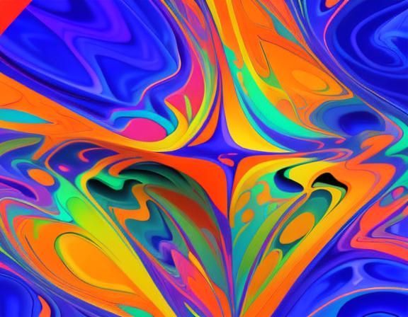 Psychedelic Geometric Abstract Art in Complementary Colors
