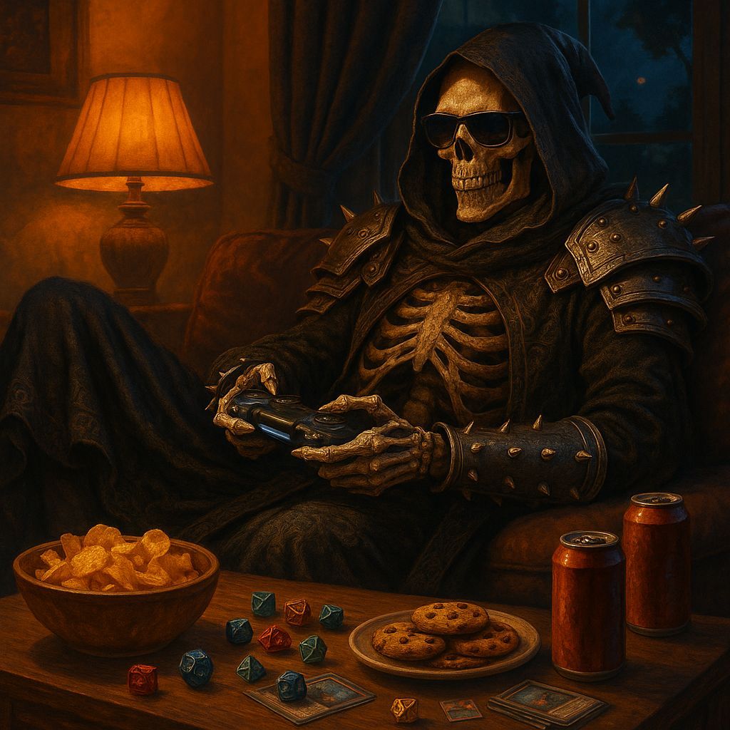 Grim Reaper Gamer in Detailed Matte Painting
