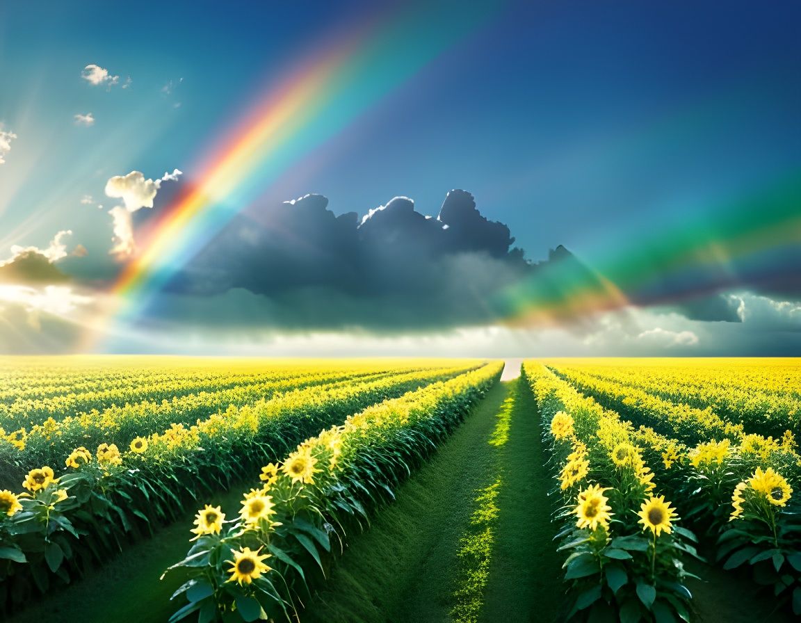 Heavenly Sunshine Beams Through Clouds