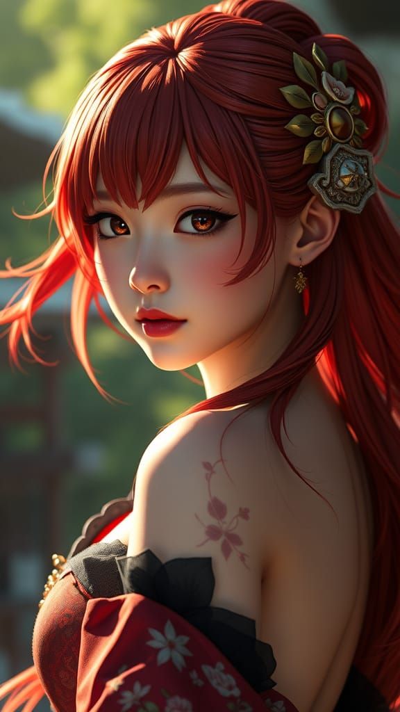 Yae Miko Portrait in Hyper-Photorealistic Style