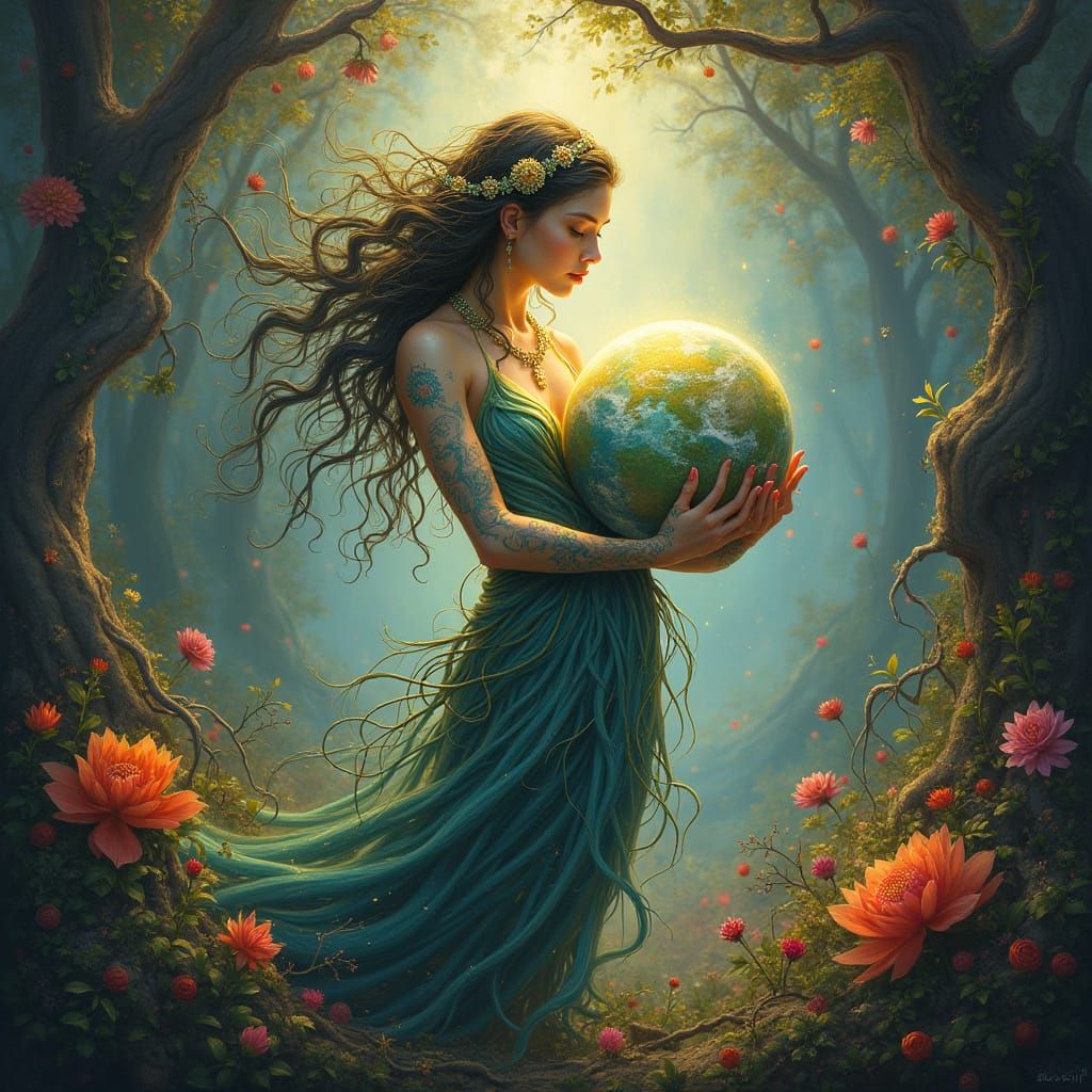 Ethereal Earth Mother Glows with Vibrant Life
