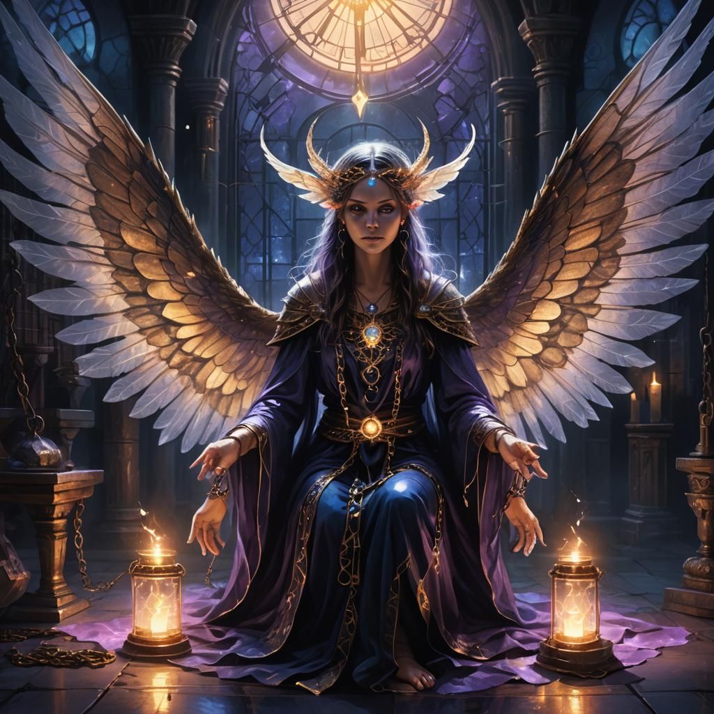 Faerie Seer Chained in Magical Laboratory