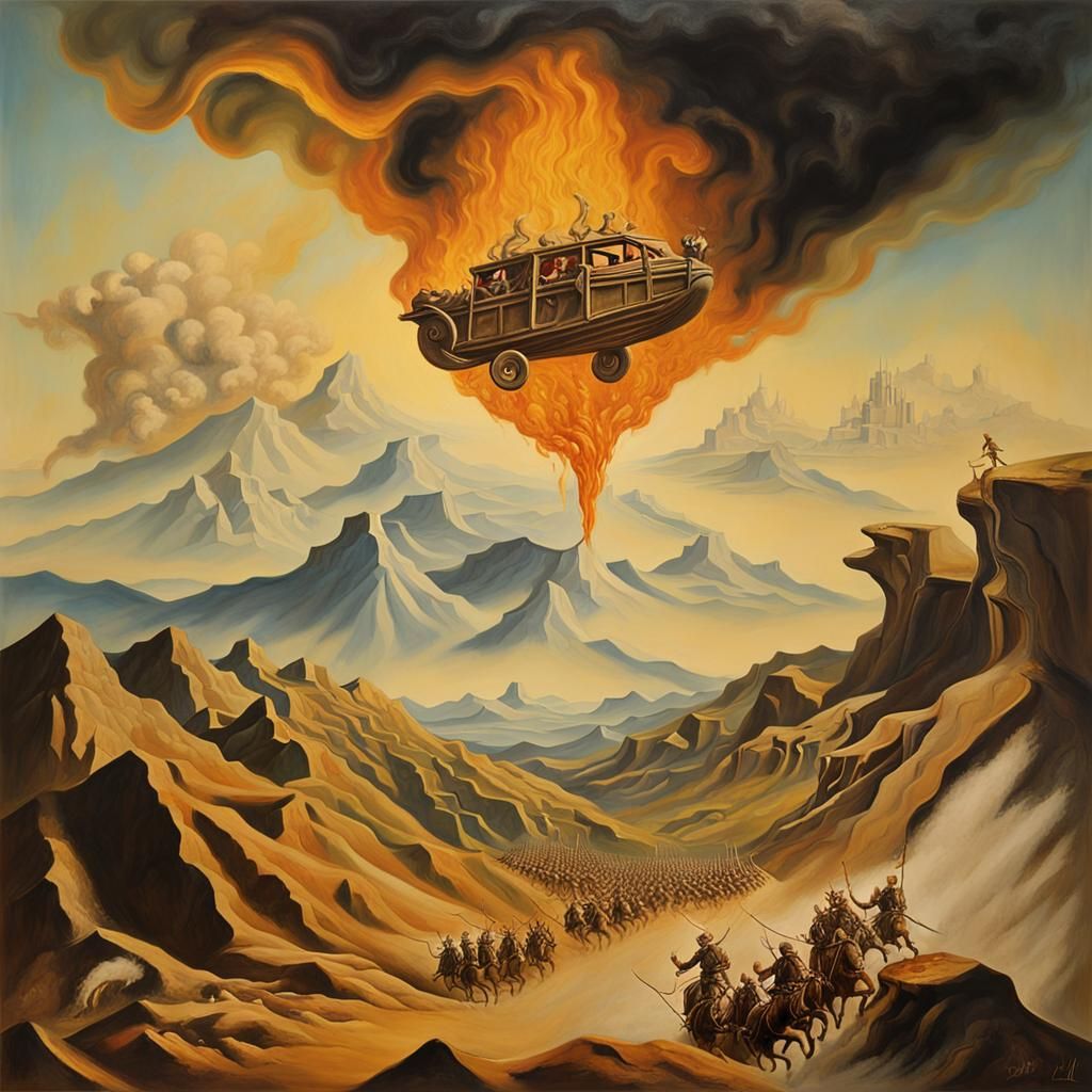 Surreal Apocalyptic Scene in Salvador Dali Style