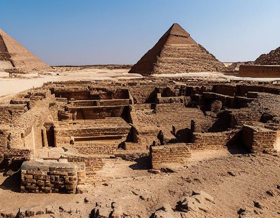 An archaeological dig site,  1700's village and with a centr...