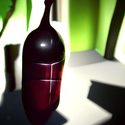 Wine Bottle with 3D Shading and Depth