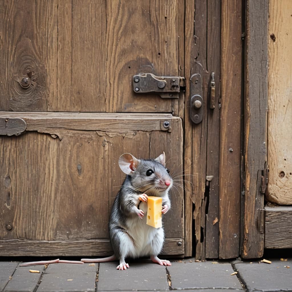 Charming Mouse Awaits at Vintage Cheese Shop