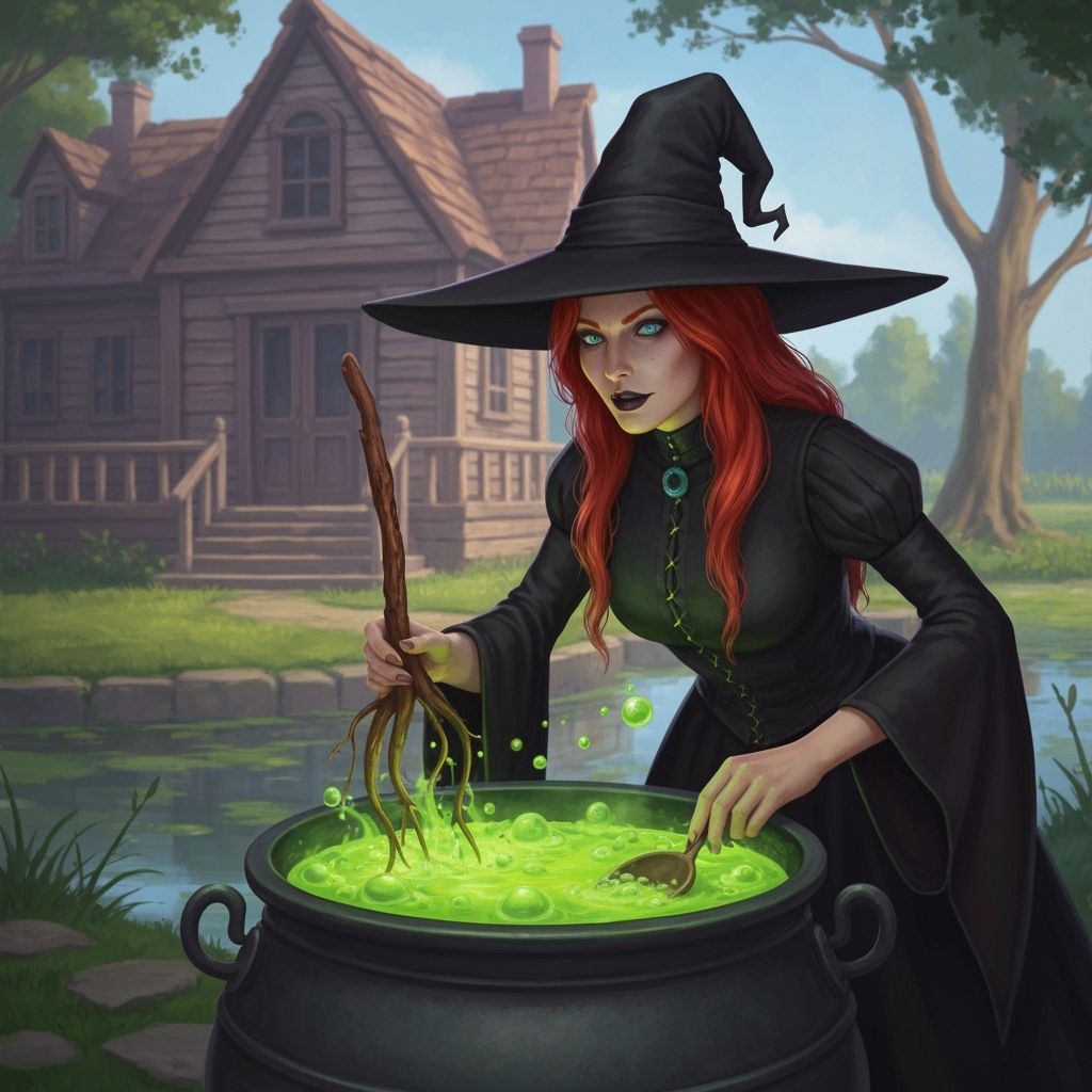 Witch Brewing Potion in Swamp House