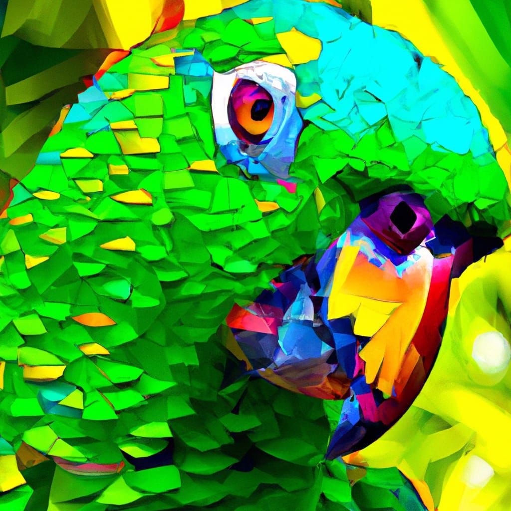 Geometric Parrot Portrait with Natural Lighting