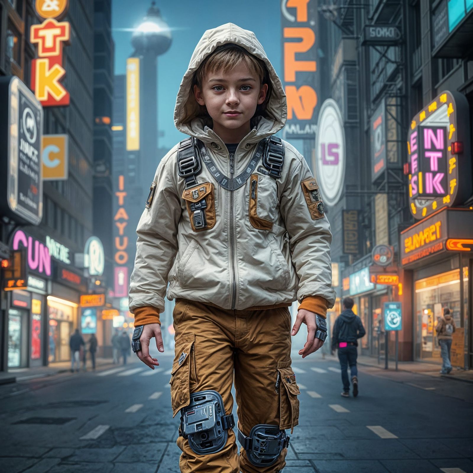 Cyberpunk Urban Youth in Futuristic Attire