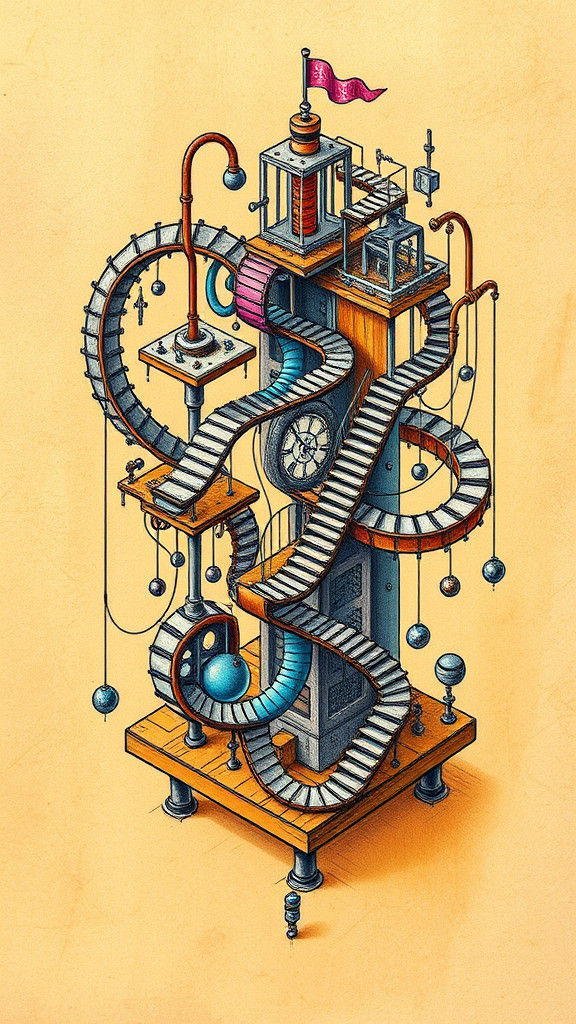 Doodle art: Rube Goldberg meets M.C. Escher