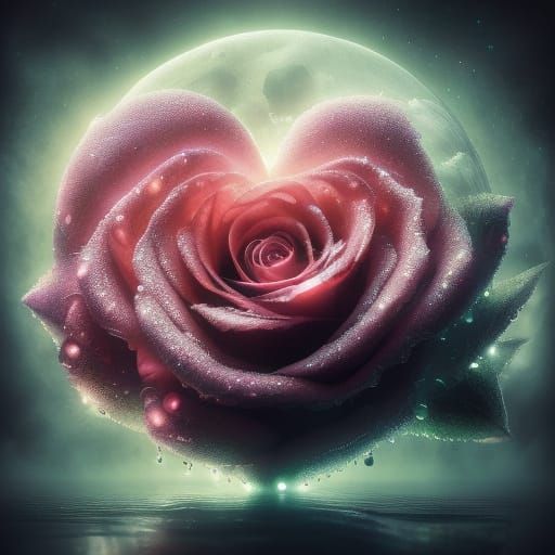 Woman Dancing with Ghostly Man in Emerald Gown