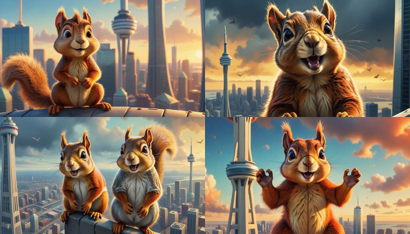 Scared Comedian Squirrel Stranded Atop CN Tower