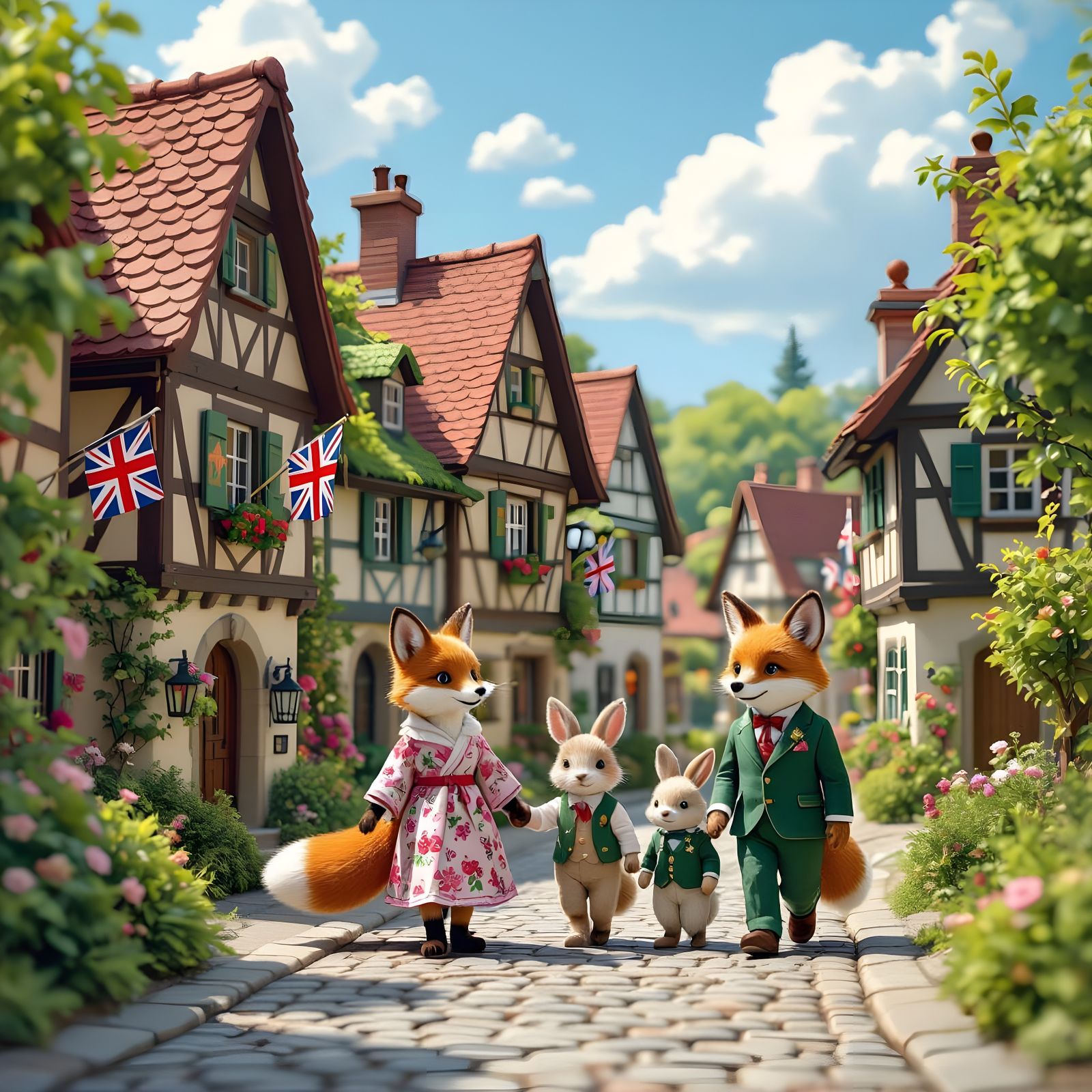 Charming Miniature Village in Storybook Style