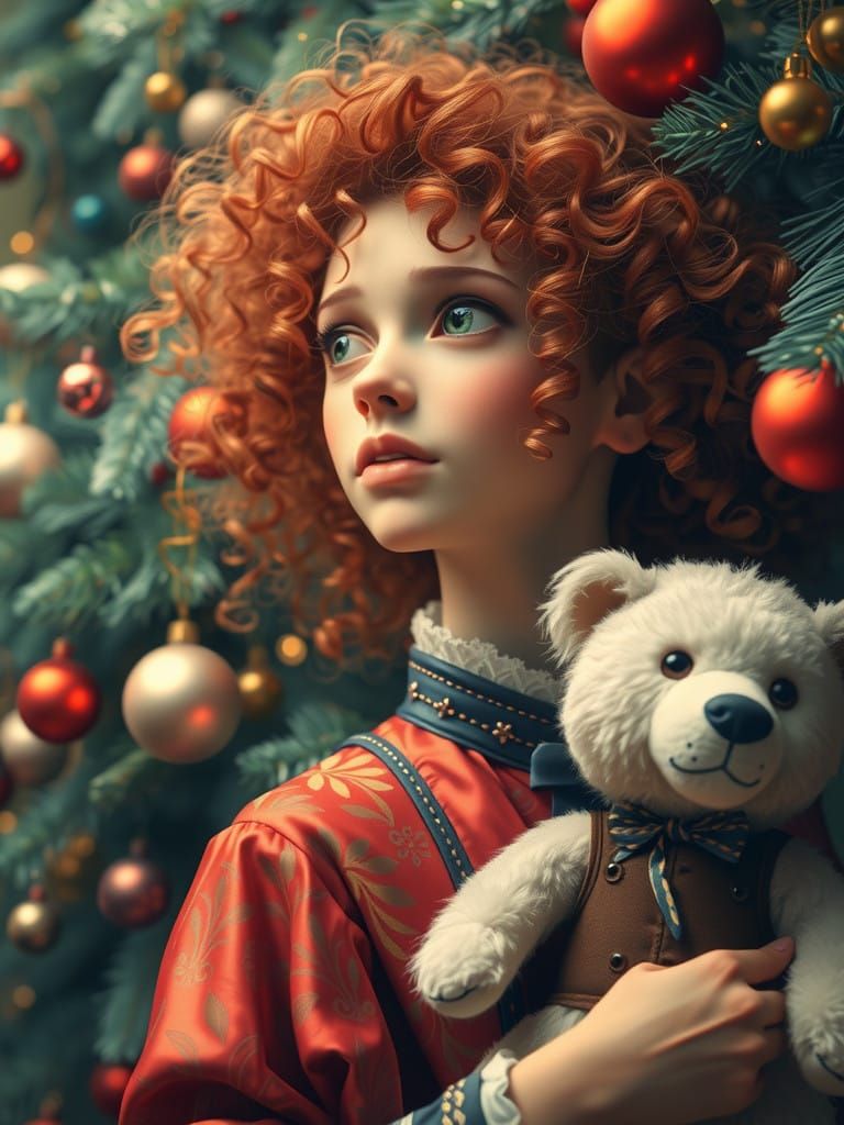 New Year's Tree Decoration in Whimsical Style