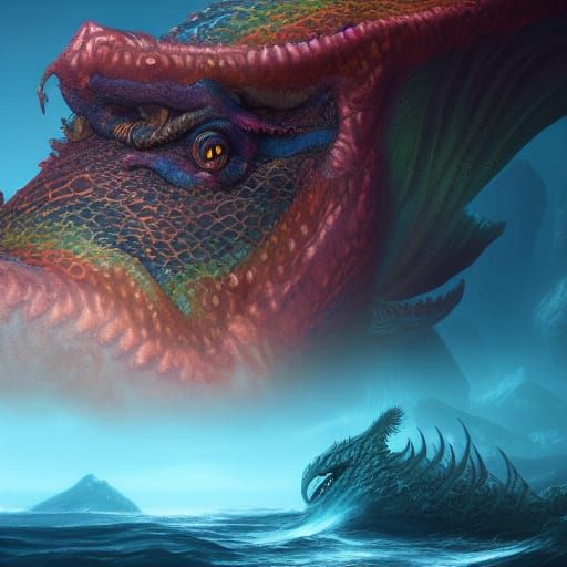Fantastical Sea Monster in Detailed Digital Painting