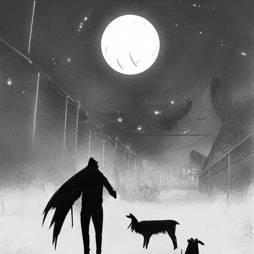 Minimalist Dark Ambient Scapegoat Concept Art