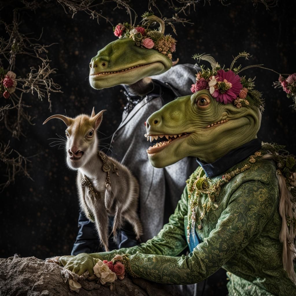 Surreal Alien Restaurant Celebration: Hyperrealistic Photogr...