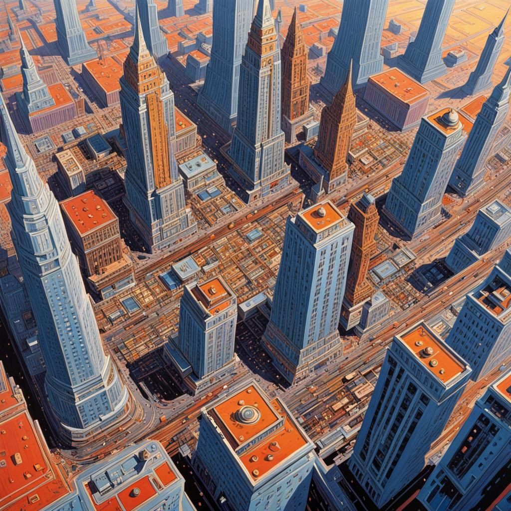 Abstract City Layout in Sci-Fi Book Cover Style