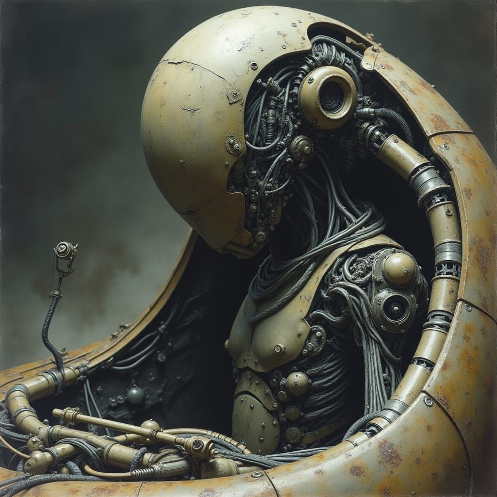 Biomechanical Android in Spaceship, Giger Style
