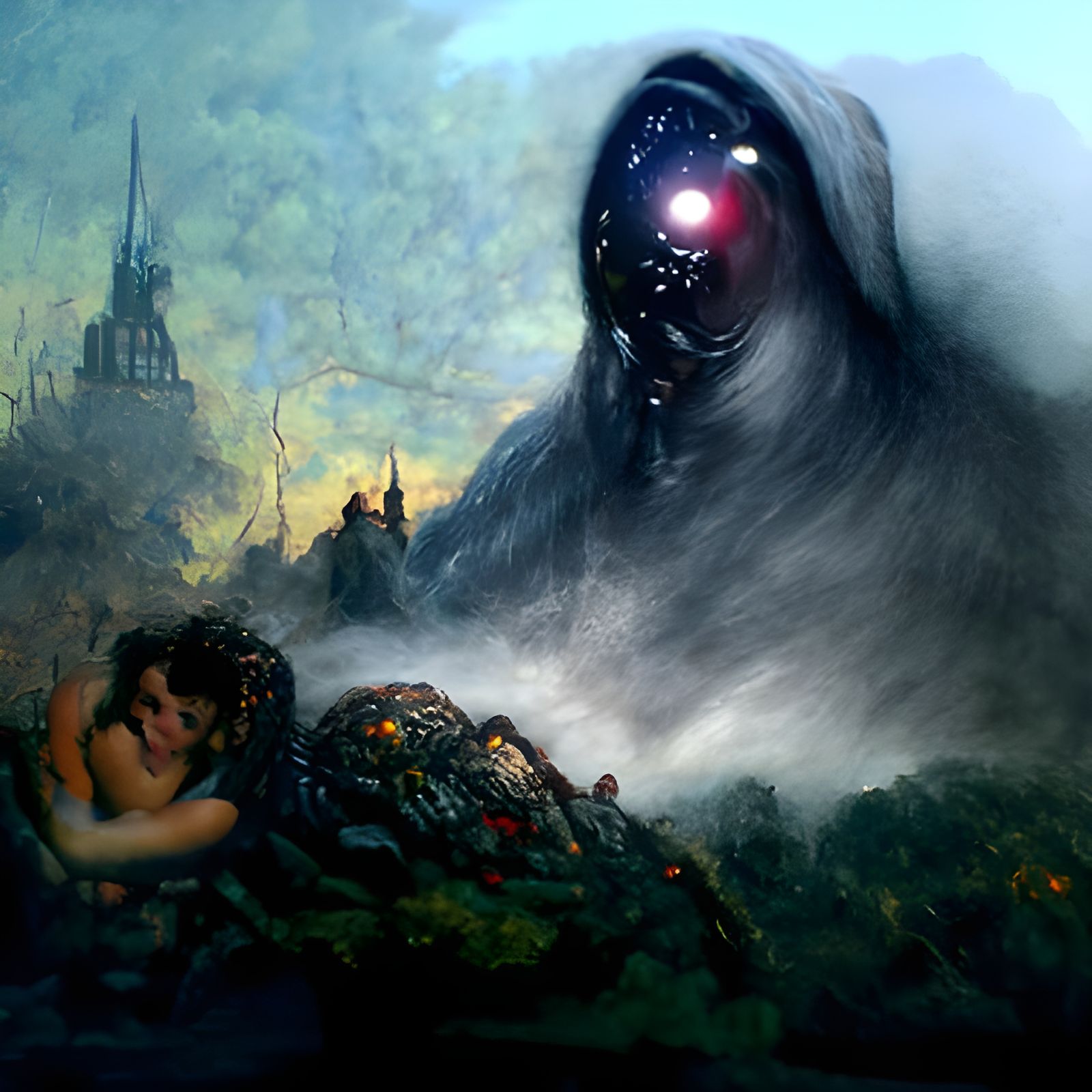 Horror Landscape in Gustave Doré Style