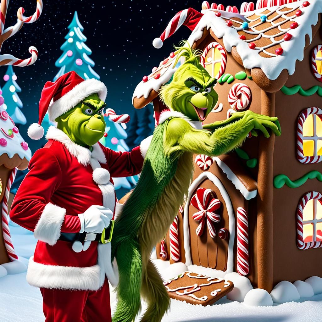 Santa Punches Grinch in Candy Cane Forest