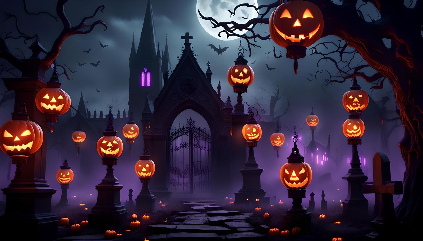 Halloween Word on a Scare Background