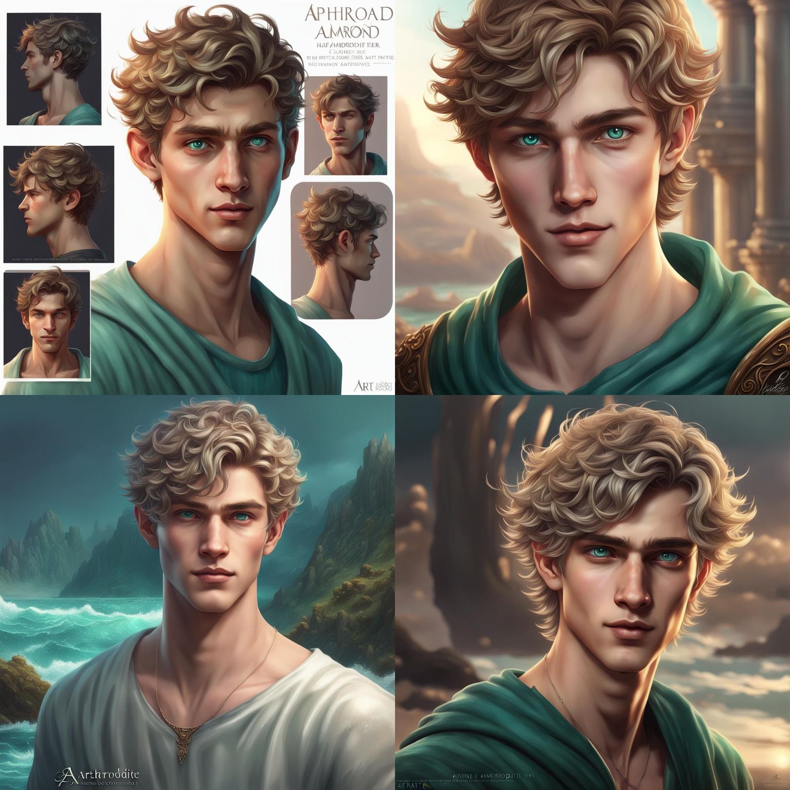 Handsome Half-Blood Son of Aphrodite: Fantasy Concept Art