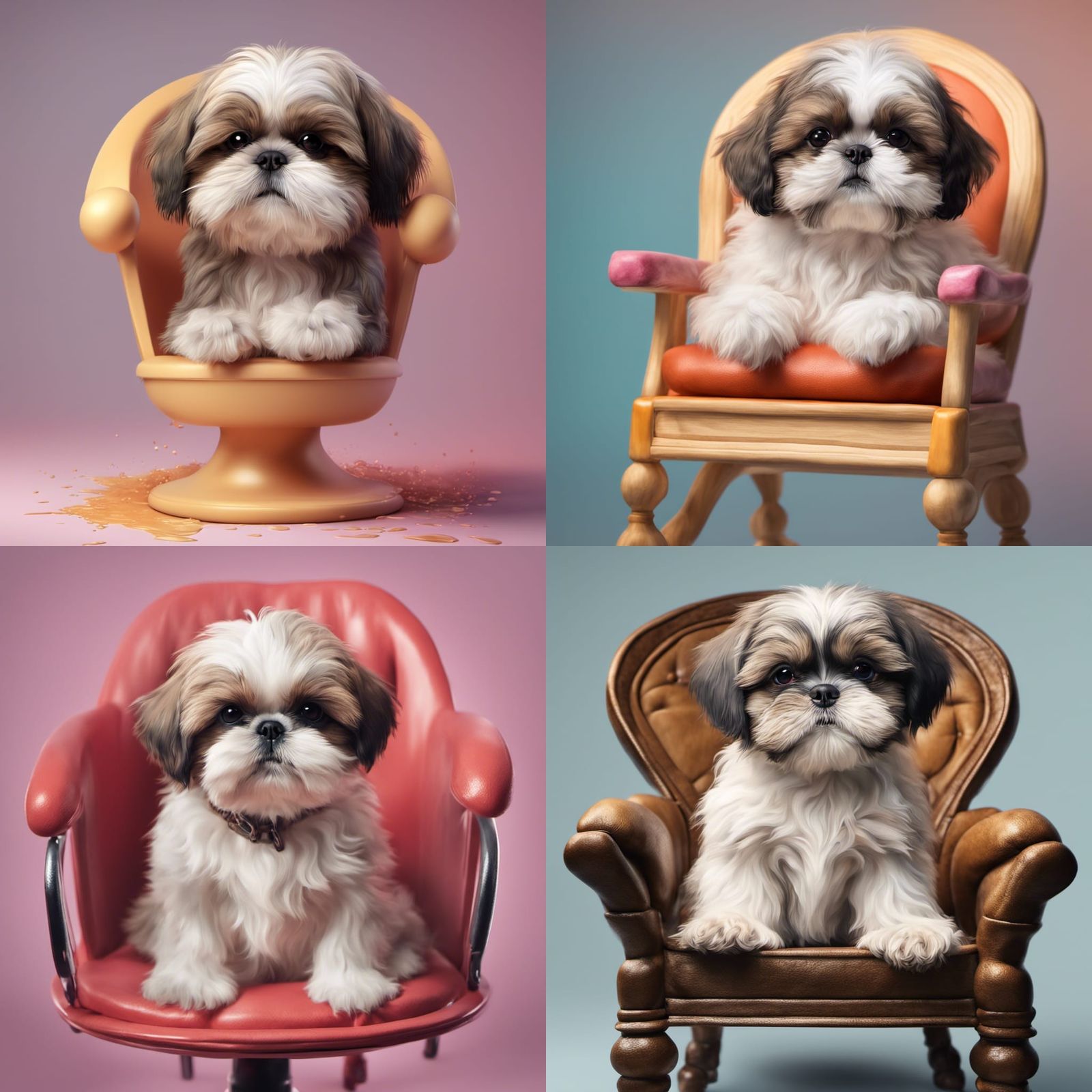 Shih Tzu Pup sitting on a chair