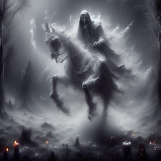 Ghost in Spooky Study, Dark Academia Style