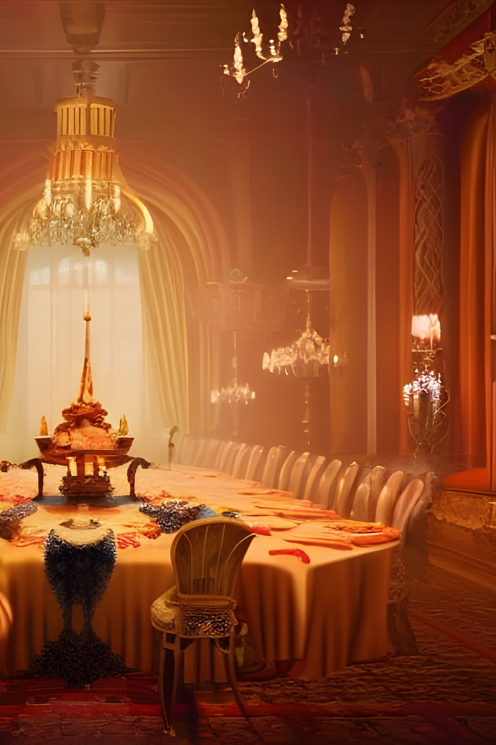 Cinematic Prince's Dinner with Cake in 8K