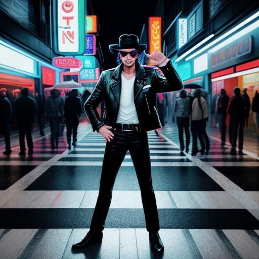 Michael Jackson Moonwalks in Pop Art Style