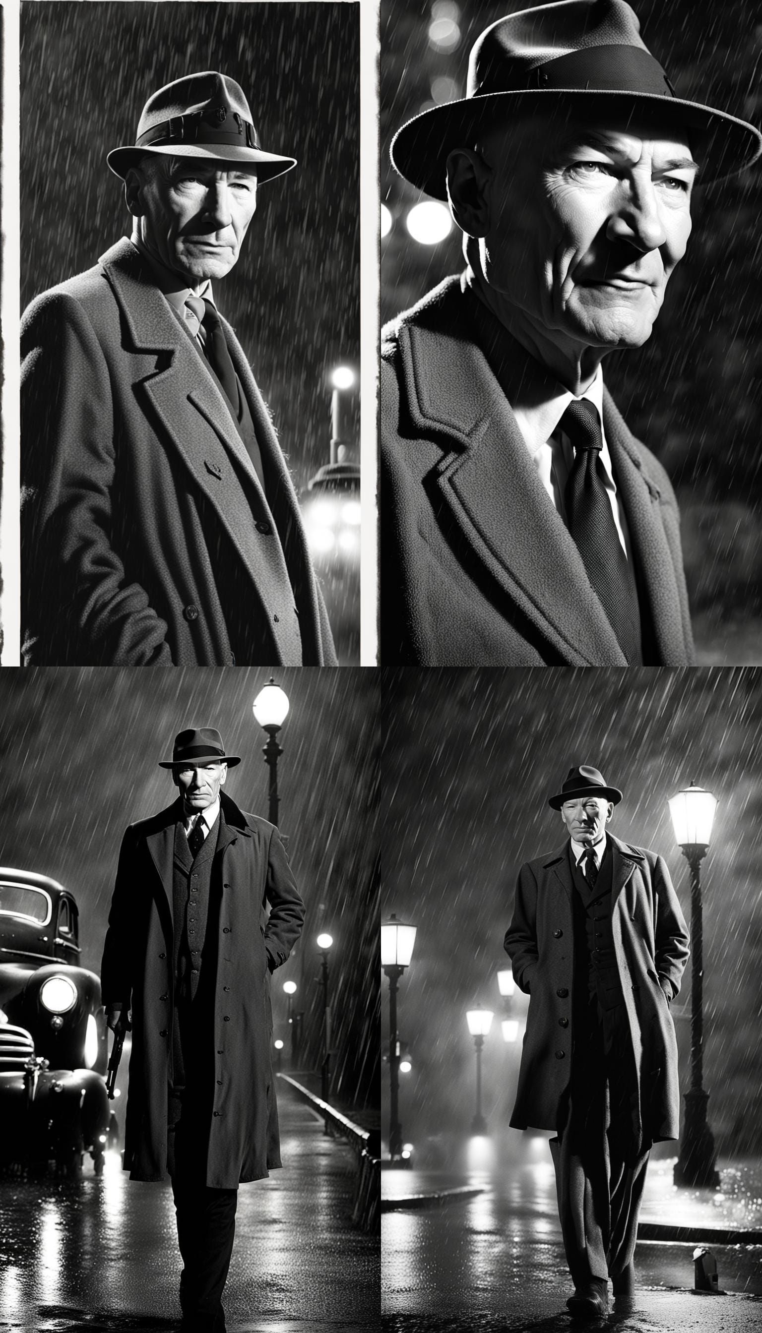 Patrick Stewart as Detective Dixon Hill in Noir Style