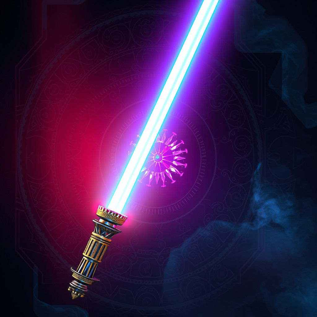 Ethereal Star Wars Lightsaber in Dark Fantasy Setting