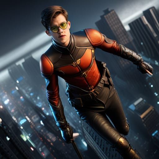 Robin in Gotham City: Detailed Matte Painting