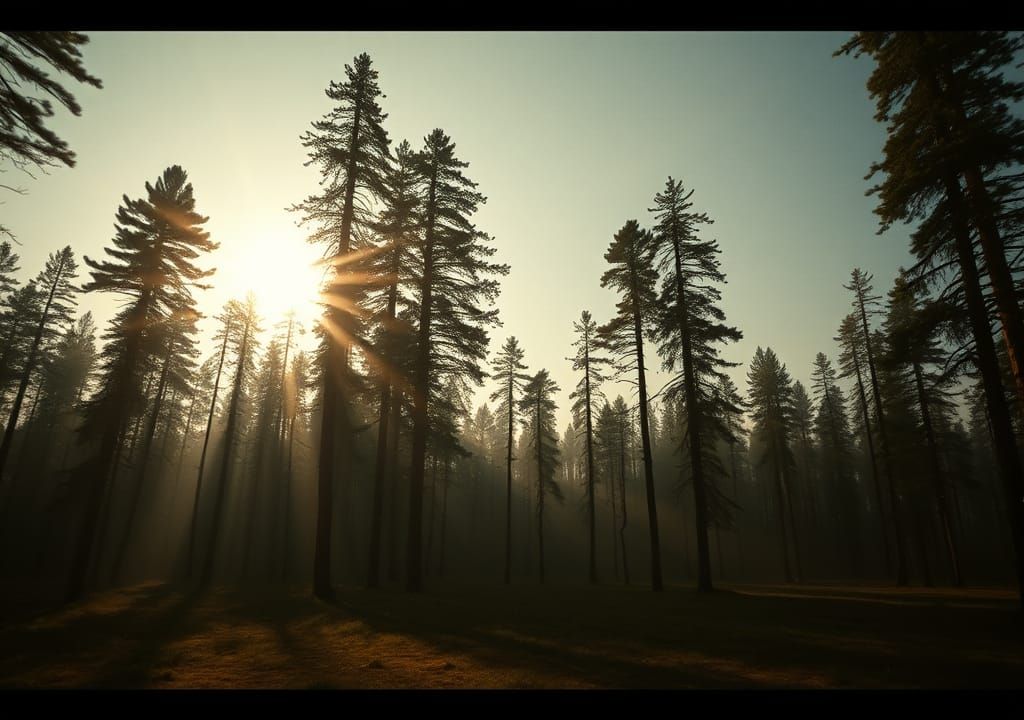 Cinematic Forest Panorama in 35mm Style