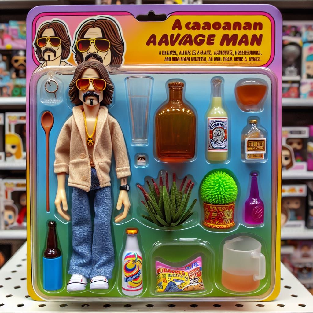 Cartoon Figurine with Accessories on Store Shelf