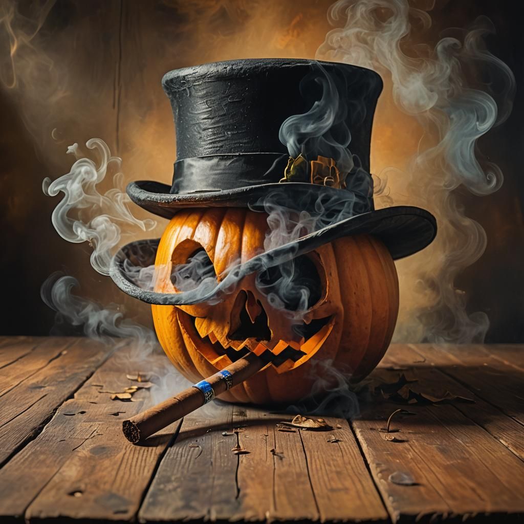 Pumpkin Smoker: Impressionist Still Life in Warm Light