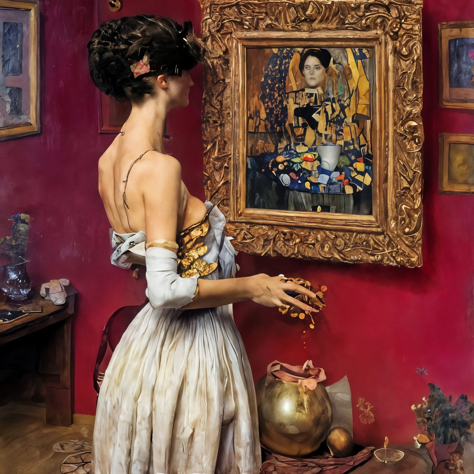 Her Friend in the Hall...