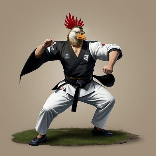Chicken Blackbelt Swan Fight Pose